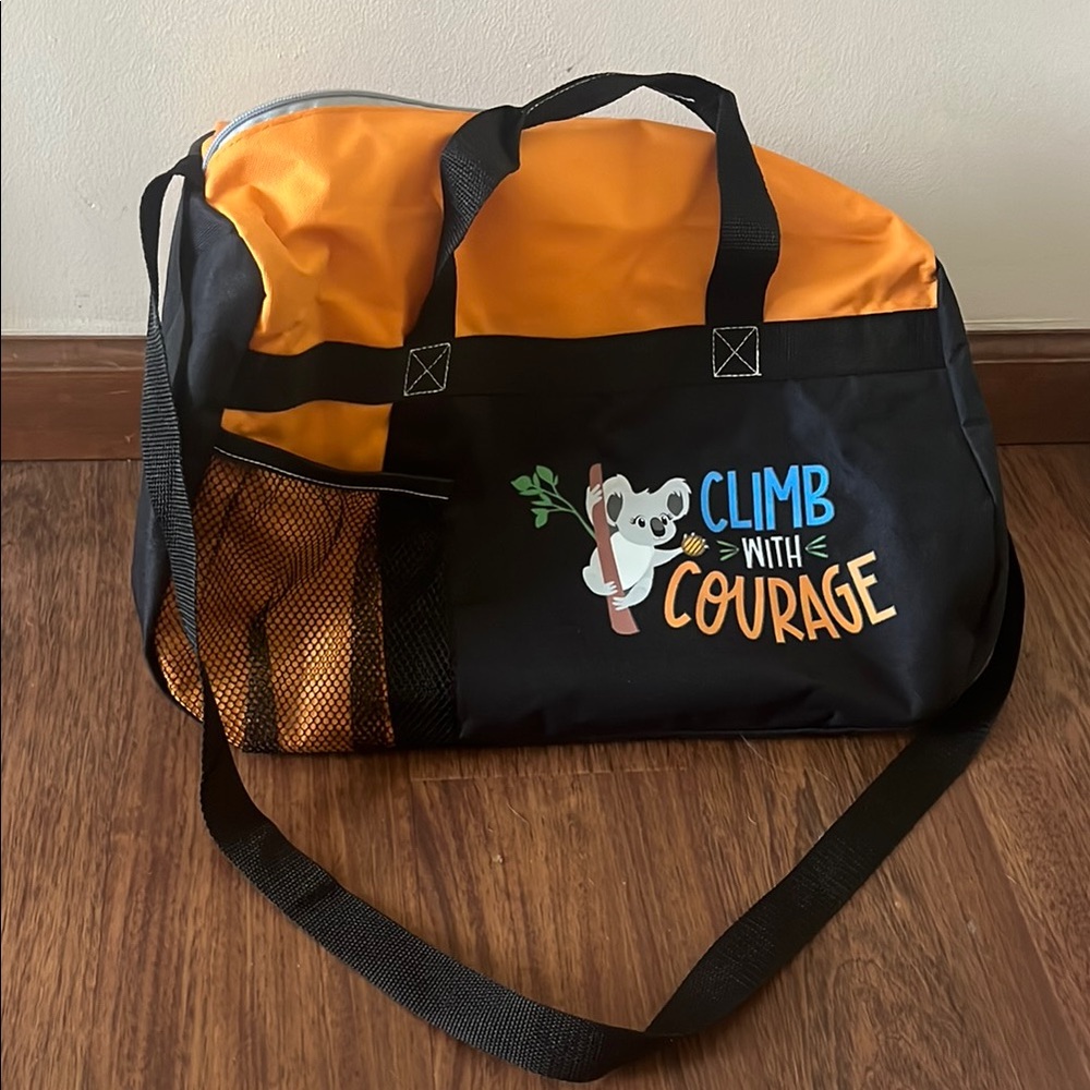 Girl Scout Orange and Black Duffel Bag with Koala Design